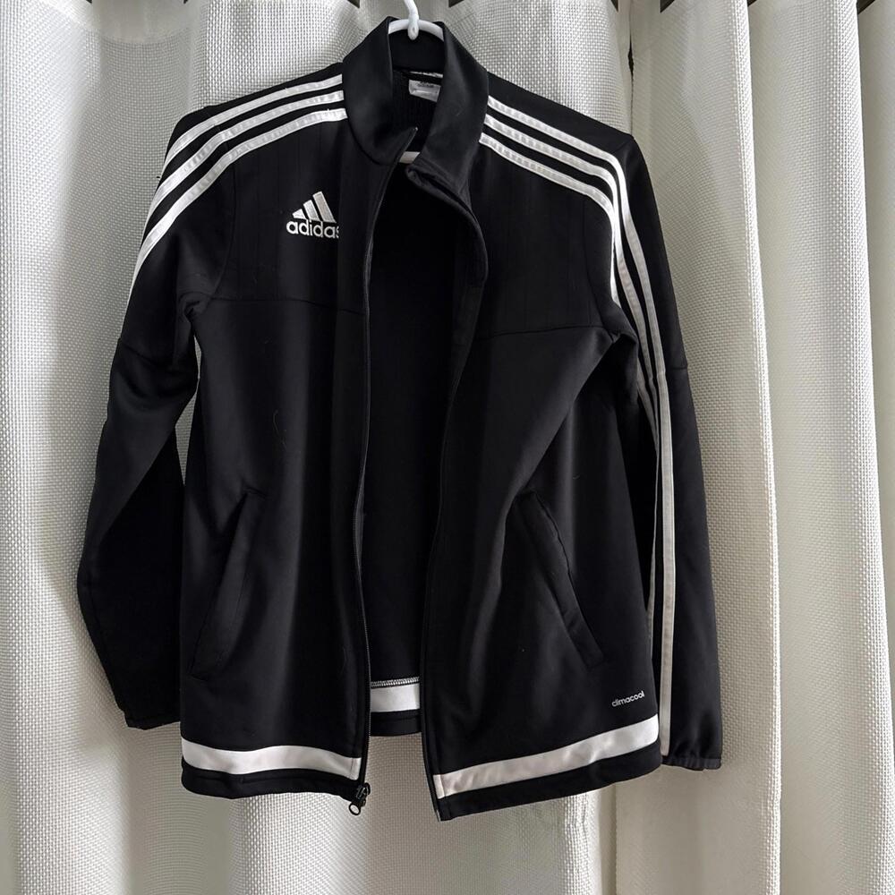 Adidas Women’s Original 3 Stripes Track Logo Jacket Black L